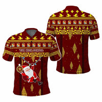 Custom Christmas Tonga Schools Polo Shirt Santa Claus Logo CTM05 - Polynesian Pride