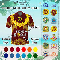 Custom Tonga School Graduation Polo Shirt Tongan Ngatu Pattern With Graduation Wreath CTM05 - Polynesian Pride