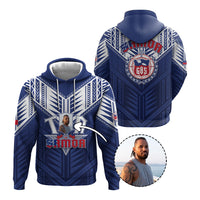 Custom Photo Toa Samoa Rugby Hoodie Samoan Pride With Tribal Pattern