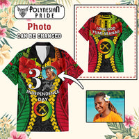Custom Photo Vanuatu Independence Day Hawaiian Shirt Pig Tusk Polynesian Pattern CTM05 - Polynesian Pride