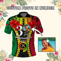 Custom Photo Vanuatu Independence Day Polo Shirt Pig Tusk Polynesian Pattern CTM05 Multicolor - Polynesian Pride