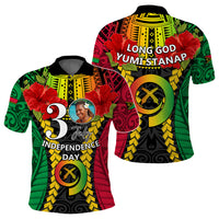 Custom Photo Vanuatu Independence Day Polo Shirt Pig Tusk Polynesian Pattern