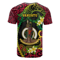 Custom Photo Vanuatu Provinces T Shirt Coat Of Arms Plumeria Polynesian Pattern CTM05 - Polynesian Pride