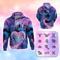 Custom Zodiac Signs Hoodie With Polynesian Pattern CTM05 Pullover Hoodie Galaxy - Polynesian Pride