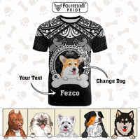 Custom Dog T Shirt With Polynesian Pattern
