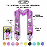 Custom Photo Hawaii Grad Name And Year Graduation Stole With Hawaiian Leis CTM05 - Polynesian Pride
