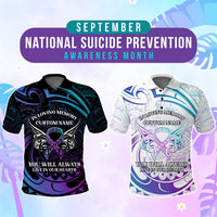 Custom Suicide Prevention Awareness Memorial Polo Shirt In Loving Memory Polynesian Style CTM05 Multicolor - Polynesian Pride