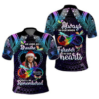 Custom Photo Memorial Polo Shirt As Long As I Breathe You'll Be Remembered Polynesian Style CTM05 - tartan-scottish