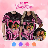 Custom Photo Polynesian Couple Valentine Day T shirt I LOVE YOU FOREVER CTM05 Multicolor - Polynesian Pride