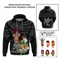 Custom Polynesian Traditional Costume Hoodie Tropical Flower CTM09 Multicolor - Polynesian Pride