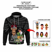 Custom Polynesian Traditional Costume Hoodie Tropical Flower