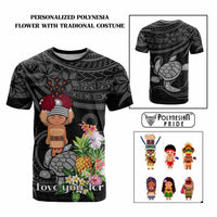 Custom Polynesian Traditional Costume T Shirt Tropical Flower CTM09 Multicolor - Polynesian Pride