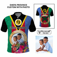 Shefa Province Custom Polo Shirt With Photo Vanuatuan Boar's Tusk Flag Multicolored CTM09 Multicolor - Polynesian Pride