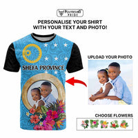 Sanma Province Custom T Shirt With Photo Vanuatuan Boar's Tusk Flag Multicolored CTM09 - Polynesian Pride
