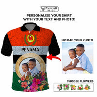 Penama Province Custom Polo Shirt With Photo Vanuatuan Boar's Tusk Flag Multicolored CTM09 - Polynesian Pride