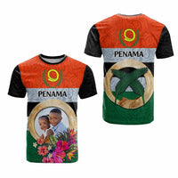 Penama Province Custom T Shirt With Photo Vanuatuan Boar's Tusk Flag Multicolored CTM09 - Polynesian Pride