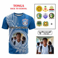 Custom Photo Tonga Back To School T Shirt Polynesian Ngatu Tribal CTM09 Multicolor - Polynesian Pride