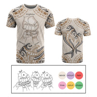 Custom Fist Bump Father's Day Sign T Shirt Polynesian Shark Tribal Tattoo