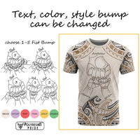 Custom Fist Bump Father's Day Sign T Shirt Polynesian Shark Tribal Tattoo CTM09 - Polynesian Pride