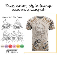Custom Fist Bump Father's Day Sign T Shirt Polynesian Shark Tribal Tattoo CTM09 - Polynesian Pride
