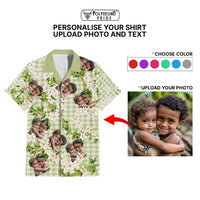 Custom Photo Hawaiian Palaka Hawaiian Shirt Mokihana Maile Ilima Leis CTM09 - Polynesian Pride
