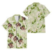 Custom Photo Hawaiian Palaka Hawaiian Shirt Mokihana Maile Ilima Leis