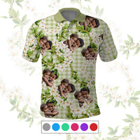 Custom Photo Hawaiian Palaka Polo Shirt Mokihana Maile Ilima Leis CTM09 Multicolor - Polynesian Pride