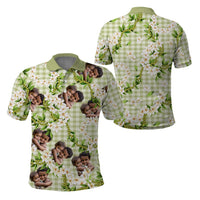 Custom Photo Hawaiian Palaka Polo Shirt Mokihana Maile Ilima Leis CTM09 - Polynesian Pride