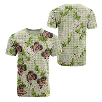 Custom Photo Hawaiian Palaka T shirt Mokihana Maile Ilima Leis