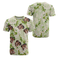 Custom Photo Hawaiian Palaka T shirt Mokihana Maile Ilima Leis CTM09 - Polynesian Pride
