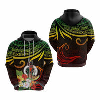 Personalized Photo Polynesian Hoodie Flower With Coat Of Arms CTM09 - Polynesian Pride