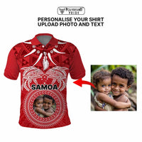 Custom Photo Samoa Polo Shirt Polynesian Fish Tattoo and Boar Tusk Art CTM09 - Polynesian Pride