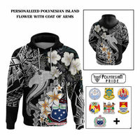Custom Hawaii Tropical Hoodie Hammerhead Shark and Coat of Arm Polynesian Island CTM09 Multicolor - Polynesian Pride