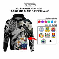 Custom Hawaii Tropical Hoodie Hammerhead Shark and Coat of Arm Polynesian Island CTM09 - Polynesian Pride
