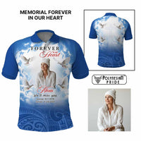 Custom Photo Memorial Forever in our Heart Polo Shirt Mixed Polynesian Pattern CTM09 Multicolor - Polynesian Pride