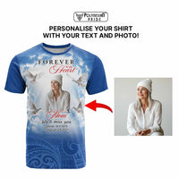 Custom Photo Memorial Forever in our Heart T Shirt Mixed Polynesian Pattern CTM09 - Polynesian Pride