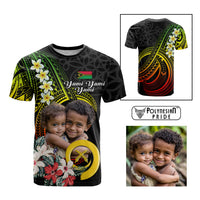 Custom Photo Vanuatu Provinces T Shirt Vanuatuan Pig Tusk and Pacific Beauty Flower CTM09 Multicolor - Polynesian Pride