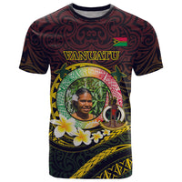 Custom Photo Vanuatu Provinces T Shirt Coat Of Arms Mix Flag - Polynesian Pride