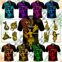 Custom Hawaii Symbols Polo Shirt Tropical Flowers With Kanaka Maoli