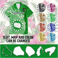 Custom Cook Islands Hawaiian Shirt Islands Map Plumeria With Polynesian Tattoo