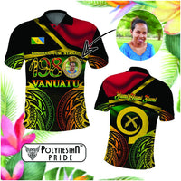 Custom Photo Vanuatu 1980 Polo Shirt Yumi Yumi Yumi Independence Anniversary