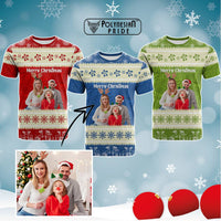 Custom Photo Polynesia T Shirt Xmas Vibes Polynesian Pattern