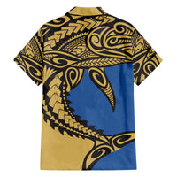 Polynesian Family Matching Outfit Samoan Shark Polynesian Tribal Off Shoulder Long Sleeve Dress And Shirt Family Set