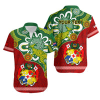 Personalised Australia Tonga Matching Dress and Hawaiian Shirt Aboriginal Mix Tongan Ngatu Unique LT14 - Polynesian Pride