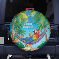 5 Oclock Somewhere Spare Tire Cover Hawaii Parrots Cocktail Summer Beach Vibe LT9