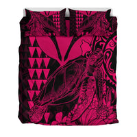 Hawaii Sea Turtle Bedding Set Polynesia Kakau with Kanaka Maoli Pink LT9 - Polynesian Pride