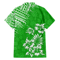 Hawaii Summer Couples Matching Outfits Combo Long Sleeve Dress Mix Polynesian Green LT6 - Polynesian Pride