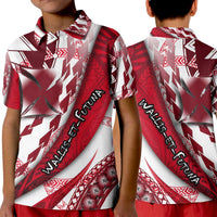 Wallis et Futuna Polo Shirt Artsy Style White LT9 Kid White - Polynesian Pride