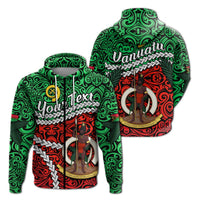 Custom Vanuatu Zip Hoodie Simple LT13 Unisex Green - Polynesian Pride