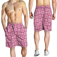 Akala Palaka Quilt Hawaii Shorts for Men Hawaiian Tropical Monstera Sea Turtle LT14 - Polynesian Pride